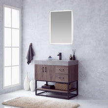 Load image into Gallery viewer, Vinnova Alistair 36B&quot; Single Sink Bath Vanity in North Carolina Oak with Grey Sintered Stone Top and Mirror- Vinnova