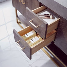 Load image into Gallery viewer, Vinnova Alistair 60&quot; Double Sink Bath Vanity in North Carolina Oak with Grey Sintered Stone Top and Mirror- Vinnova