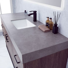 Load image into Gallery viewer, Vinnova Alistair 60B&quot; Single Sink Bath Vanity in North Carolina Oak with Grey Sintered Stone Top and Mirror- Vinnova
