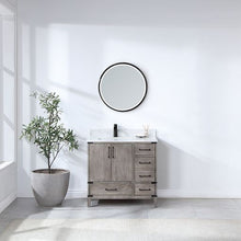 Load image into Gallery viewer, Vinnova Zaragoza 36" Single Sink Bath Vanity in Classical Grey with White Composite Grain Stone Countertop and Mirror- Vinnova