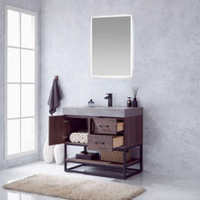 Load image into Gallery viewer, Vinnova Alistair 36B&quot; Single Sink Bath Vanity in North Carolina Oak with Grey Sintered Stone Top and Mirror- Vinnova