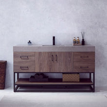 Load image into Gallery viewer, Vinnova Alistair 60B&quot; Single Sink Bath Vanity in North Carolina Oak with Grey Sintered Stone Top- Vinnova