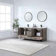 Load image into Gallery viewer, Vinnova Zaragoza 72&quot; Double Sink Bath Vanity in Classical Grey with White Composite Grain Stone Countertop and Mirror- Vinnova