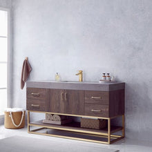 Load image into Gallery viewer, Vinnova Alistair 60&quot; Single Sink Bath Vanity in North Carolina Oak with Grey Sintered Stone Top- Vinnova