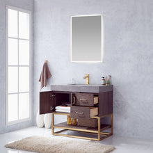 Load image into Gallery viewer, Vinnova Alistair 36" Single Sink Bath Vanity in North Carolina Oak with Grey Sintered Stone Top and Mirror- Vinnova