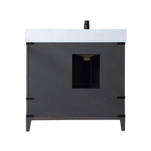 Load image into Gallery viewer, Vinnova Zaragoza 36" Single Sink Bath Vanity in Classical Grey with White Composite Grain Stone Countertop and Mirror- Vinnova