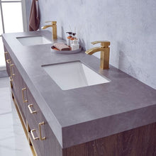 Load image into Gallery viewer, Vinnova Alistair 84&quot; Double Sink Bath Vanity in North Carolina Oak with Grey Sintered Stone Top- Vinnova