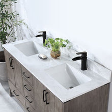 Load image into Gallery viewer, Vinnova Zaragoza 60&quot; Double Sink Bath Vanity in Classical Grey with White Composite Grain Stone Countertop- Vinnova