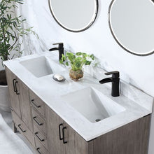 Load image into Gallery viewer, Vinnova Zaragoza 60&quot; Double Sink Bath Vanity in Classical Grey with White Composite Grain Stone Countertop and Mirror- Vinnova
