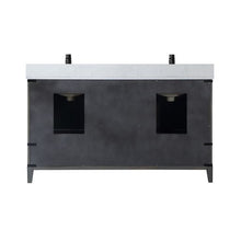 Load image into Gallery viewer, Vinnova Zaragoza 60&quot; Double Sink Bath Vanity in Classical Grey with White Composite Grain Stone Countertop- Vinnova