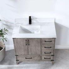 Load image into Gallery viewer, Vinnova Zaragoza 36" Single Sink Bath Vanity in Classical Grey with White Composite Grain Stone Countertop- Vinnova