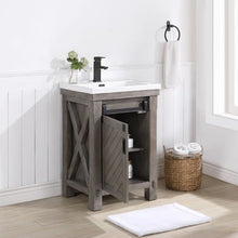 Load image into Gallery viewer, Vinnova Cortes 24&quot; Single Sink Bath Vanity in Classical Grey with White Drop-In Ceramic Basin- Vinnova