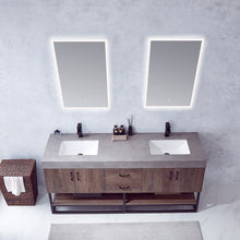 Load image into Gallery viewer, Vinnova Alistair 72B&quot; Double Sink Bath Vanity in North Carolina Oak with Grey Sintered Stone Top and Mirror- Vinnova