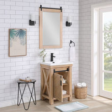 Load image into Gallery viewer, Vinnova Cortes 24&quot; Single Sink Bath Vanity in Weathered Pine with White Drop-In Ceramic Basin and Mirror- Vinnova