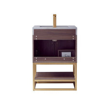 Load image into Gallery viewer, Vinnova Alistair 24&quot; Single Sink Bath Vanity in North Carolina Oak with Grey Sintered Stone Top and Mirror- Vinnova