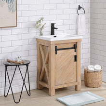 Load image into Gallery viewer, Vinnova Cortes 24&quot; Single Sink Bath Vanity in Weathered Pine with White Drop-In Ceramic Basin- Vinnova