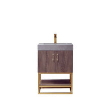 Load image into Gallery viewer, Vinnova Alistair 24&quot; Single Sink Bath Vanity in North Carolina Oak with Grey Sintered Stone Top- Vinnova