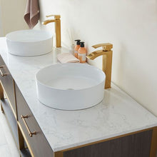 Load image into Gallery viewer, Vinnova Murcia 72G&quot; Double Sink Bath Vanity in Suleiman Oak with White Composite Grain Stone Countertop- Vinnova