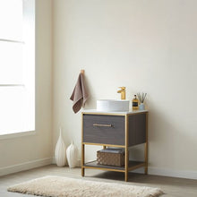 Load image into Gallery viewer, Vinnova Murcia 24G&quot; Single Sink Bath Vanity in Suleiman Oak with White Composite Grain Stone Countertop- Vinnova