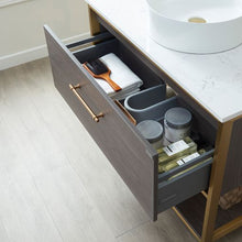 Load image into Gallery viewer, Vinnova Murcia 36G&quot; Single Sink Bath Vanity in Suleiman Oak with White Composite Grain Stone Countertop and Mirror- Vinnova