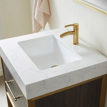 Load image into Gallery viewer, Vinnova Palma 24G&quot; Single Sink Bath Vanity in Suleiman Oak with White Composite Grain Stone Countertop and Mirror- Vinnova
