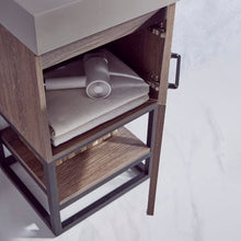 Load image into Gallery viewer, Vinnova Alistair 18B&quot; Single Sink Bath Vanity in North Carolina Oak with Grey Composite Integral Square Sink Top- Vinnova