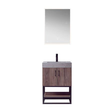 Load image into Gallery viewer, Vinnova Alistair 24B&quot; Single Sink Bath Vanity in North Carolina Oak with Grey Sintered Stone Top and Mirror- Vinnova