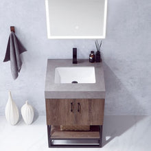 Load image into Gallery viewer, Vinnova Alistair 24B&quot; Single Sink Bath Vanity in North Carolina Oak with Grey Sintered Stone Top and Mirror- Vinnova