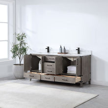Load image into Gallery viewer, Vinnova Zaragoza 72&quot; Double Sink Bath Vanity in Classical Grey with White Composite Grain Stone Countertop- Vinnova