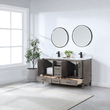 Load image into Gallery viewer, Vinnova Zaragoza 60&quot; Double Sink Bath Vanity in Classical Grey with White Composite Grain Stone Countertop and Mirror- Vinnova
