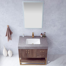 Load image into Gallery viewer, Vinnova Alistair 36" Single Sink Bath Vanity in North Carolina Oak with Grey Sintered Stone Top and Mirror- Vinnova