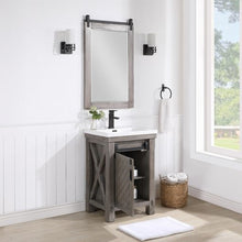 Load image into Gallery viewer, Vinnova Cortes 24&quot; Single Sink Bath Vanity in Classical Grey with White Drop-In Ceramic Basin and Mirror- Vinnova