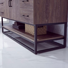 Load image into Gallery viewer, Vinnova Alistair 60B&quot; Single Sink Bath Vanity in North Carolina Oak with Grey Sintered Stone Top and Mirror- Vinnova