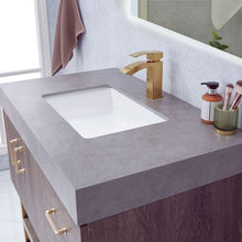 Load image into Gallery viewer, Vinnova Alistair 36" Single Sink Bath Vanity in North Carolina Oak with Grey Sintered Stone Top and Mirror- Vinnova