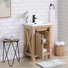 Load image into Gallery viewer, Vinnova Cortes 24&quot; Single Sink Bath Vanity in Weathered Pine with White Drop-In Ceramic Basin- Vinnova