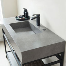 Load image into Gallery viewer, Vinnova Bilbao 48&quot; Single Vanity with Matte black stainless steel bracket match with Grey Sintered Stone Top- Vinnova