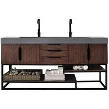 Load image into Gallery viewer, James Martin Columbia 72&quot; Coffee Oak - Matte Black Double Vanity- James Martin