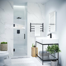Load image into Gallery viewer, Fellow Series 30 in. x 72 in. Frameless Hinged Shower Door in Matte Black with Handle- Anzzi