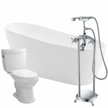 Load image into Gallery viewer, Trend 67 in. Acrylic Flatbottom Non-Whirlpool Bathtub with Tugela Faucet and Talos 1.6 GPF Toilet- Anzzi