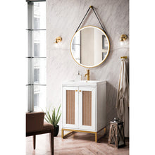 Load image into Gallery viewer, James Martin Chianti 24&quot; Glossy White - Radiant Gold Single Vanity