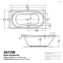 Load image into Gallery viewer, Atlantis Whirlpools Whisper 36 x 72 Rectangular Air &amp; Whirlpool Jetted Bathtub- Atlantis Whirlpools
