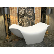 Load image into Gallery viewer, Cielo 6.5 ft. Solid Surface Center Drain Freestanding Bathtub in Matte White- Anzzi