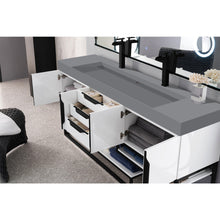 Load image into Gallery viewer, James Martin Columbia 72&quot; Glossy White - Matte Black Double Vanity