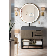 Load image into Gallery viewer, James Martin Columbia 36&quot; Ash Gray - Matte Black Single Vanity