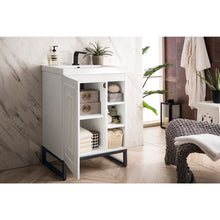 Load image into Gallery viewer, James Martin Alicante&#39; 24&quot; Glossy White-Matte Black Single Vanity Cabinet