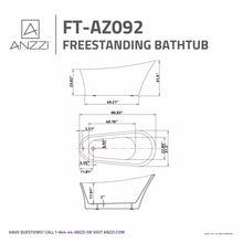 Load image into Gallery viewer, Maple Series 5.58 ft. Freestanding Bathtub in White- Anzzi