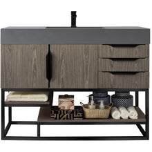 Load image into Gallery viewer, James Martin Columbia 48&quot; Ash Gray - Matte Black Single Vanity- James Martin