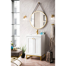 Load image into Gallery viewer, James Martin Chianti 24&quot; Glossy White - Radiant Gold Single Vanity