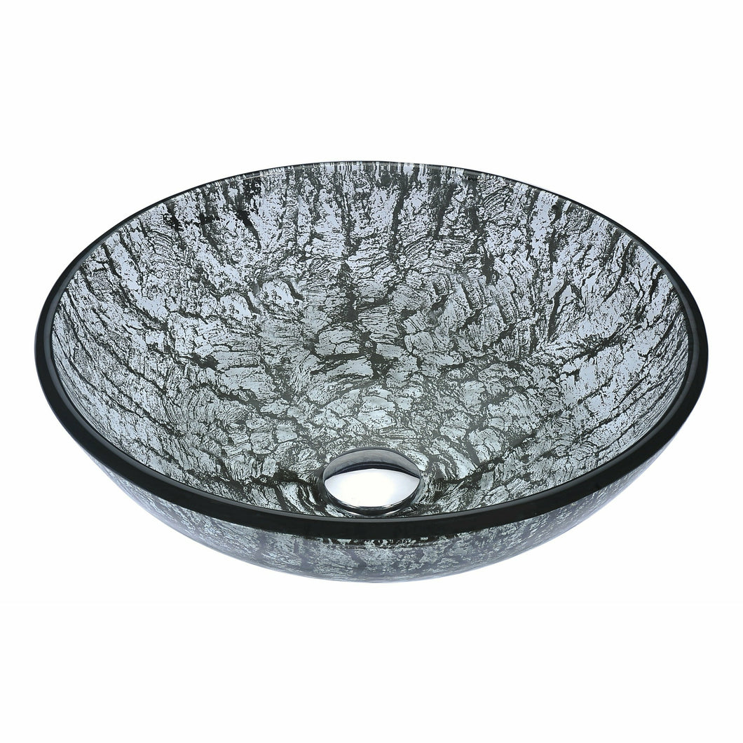 Posh Series Deco-Glass Vessel Sink in Verdure Silver- Anzzi