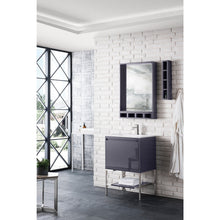 Load image into Gallery viewer, James Martin Milan 23.6&quot; Modern Grey Glossy - Brushed Nickel Single Vanity with Base